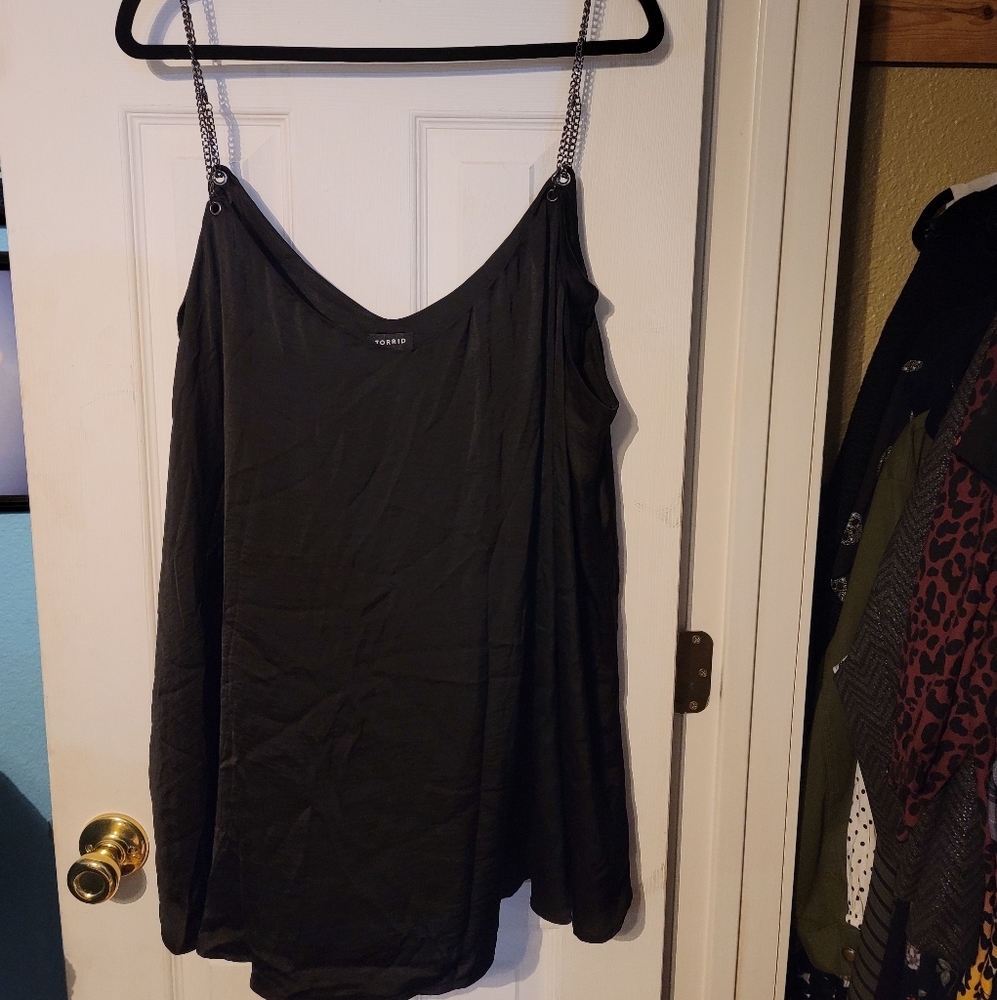 Torrid Black Tank with Chain Straps